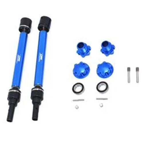 GPM Racing TXMS143F/RS-B Traxxas Maxx WideMaxx Blue Aluminum CVD Driveshaft Set - PowerHobby