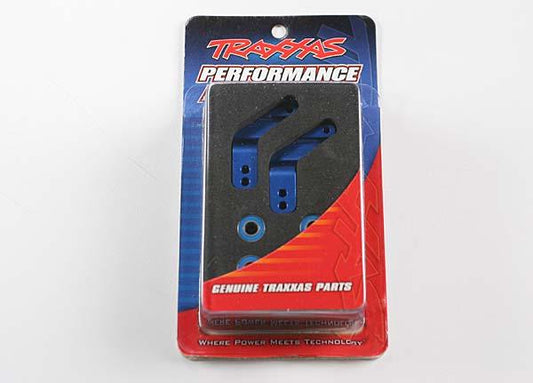 Traxxas 3652A Aluminum Stub Axle Carriers Blue Rustler Stampede Bandit Slash - PowerHobby