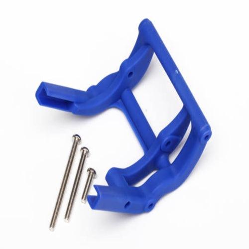 Traxxas 3677X Wheelie Bar Mount Blue Stampede Rustler - PowerHobby