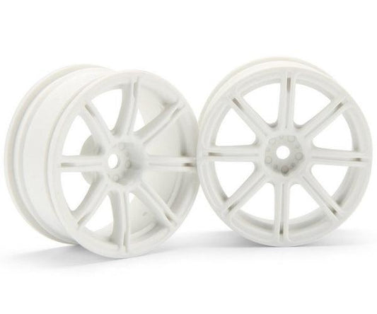 HPI 3303 Work Emotion XC8 Whl 26mm 3mm Offset White (2) Sprint 2 / Nitro 3 / E10 - PowerHobby