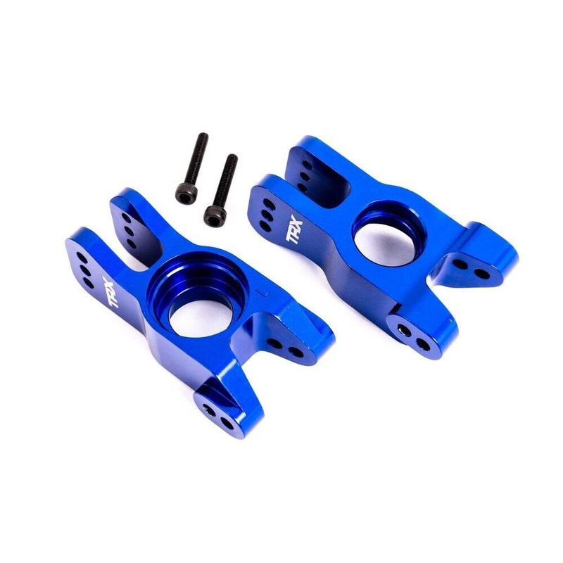 Traxxas 9552X Sledge Aluminum Stub Axle Carriers (Left & Right) (Blue) - PowerHobby