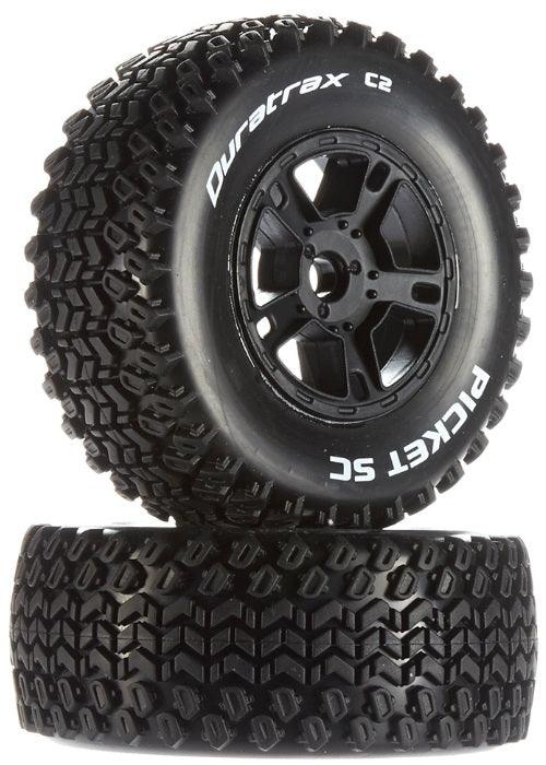 Duratrax DTXC3872 Picket SC C2 Mounted Tires / Wheels SC10 Front (2) - PowerHobby