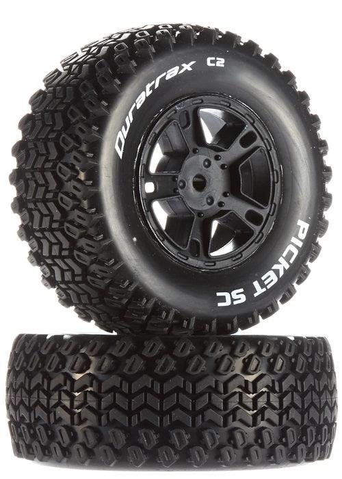 Duratrax DTXC3873 Picket SC C2 Mounted Tires / Wheels SC10 Rear (2) - PowerHobby