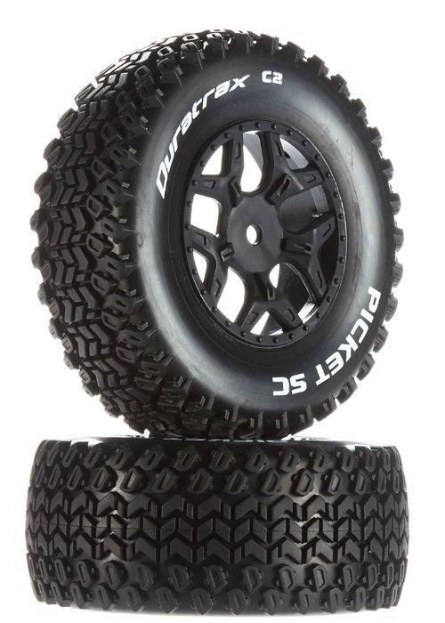 Duratrax DTXC3875 Picket SC C2 Mounted Tires / Wheels SCTE 4x4 (2) - PowerHobby