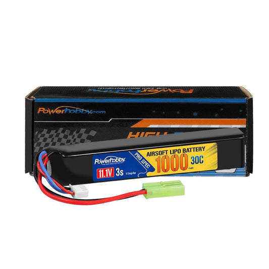 Powerhobby 3S 1000Mah 30C Airsoft Gun Lipo Battery w Mini Tamiya Plug - PowerHobby