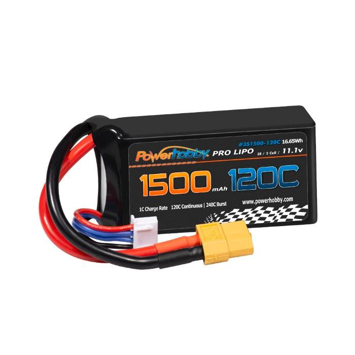 Powerhobby 3S 11.1V 1500mah 120C Lipo Battery w XT60 Plug - PowerHobby