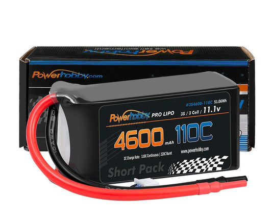 Powerhobby 3S 11.4V 4600mah 110C-220C Short Drag Racing Lipo Battery - PowerHobby