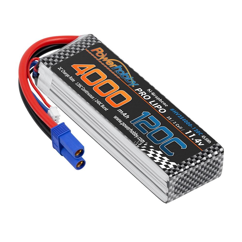 Powerhobby 3s 11.4V 4000mah 120c Graphne + HV Lipo Battery w EC5 Plug - PowerHobby