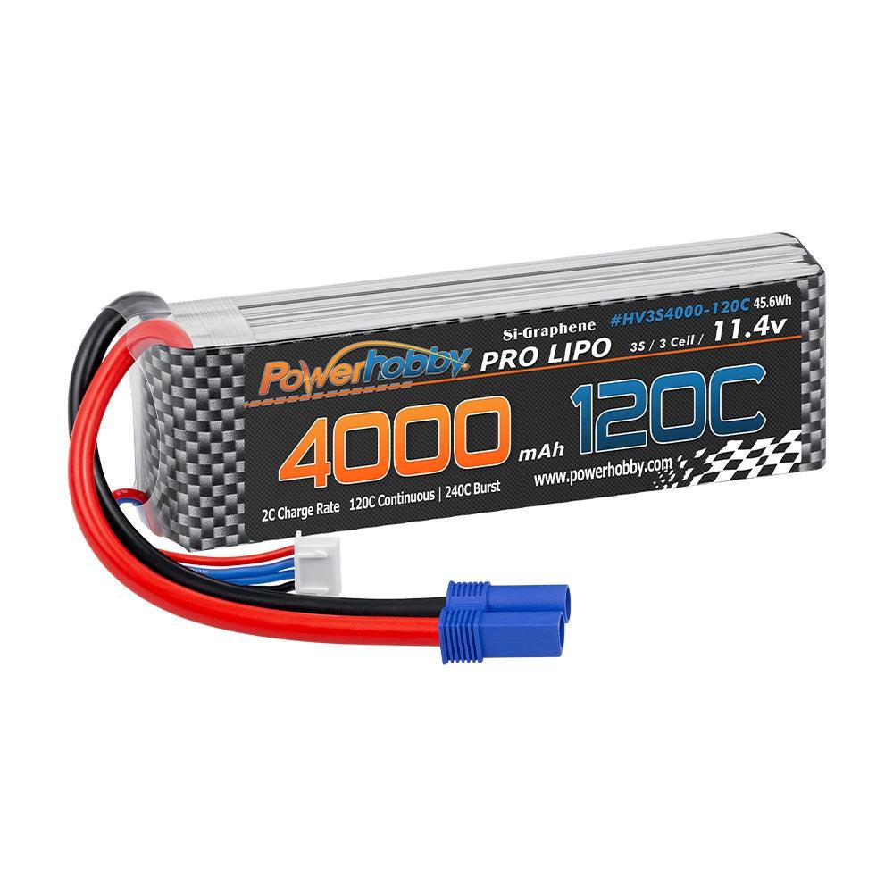 Powerhobby 3s 11.4V 4000mah 120c Graphne + HV Lipo Battery w EC5 Plug - PowerHobby