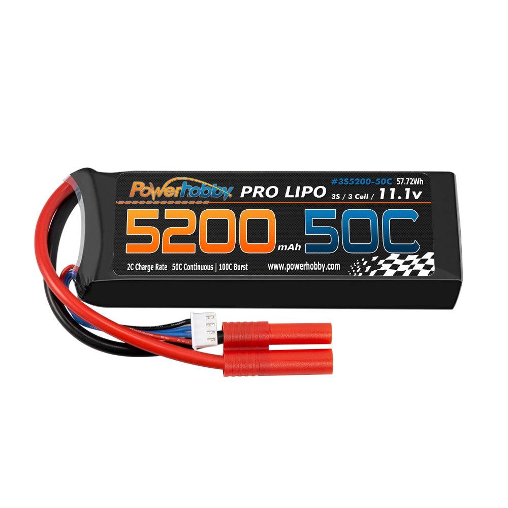 Powerhobby 3s 11.1V 5200mah 50c Lipo Battery W REDCAT 4.0mm Plug - PowerHobby