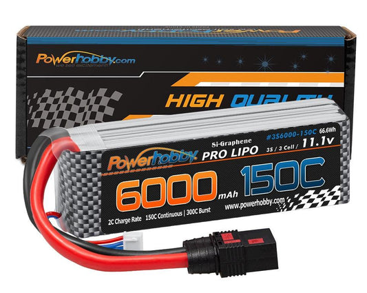 Powerhobby XTREME 3S 11.1V 6000mah 150c-300C Lipo Battery W QS8 8AWG A3-Cell - PowerHobby