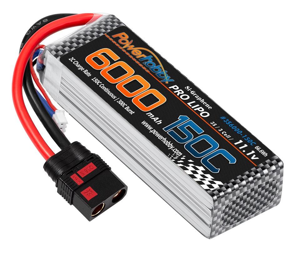 Powerhobby XTREME 3S 11.1V 6000mah 150c-300C Lipo Battery W QS8 8AWG A3-Cell - PowerHobby