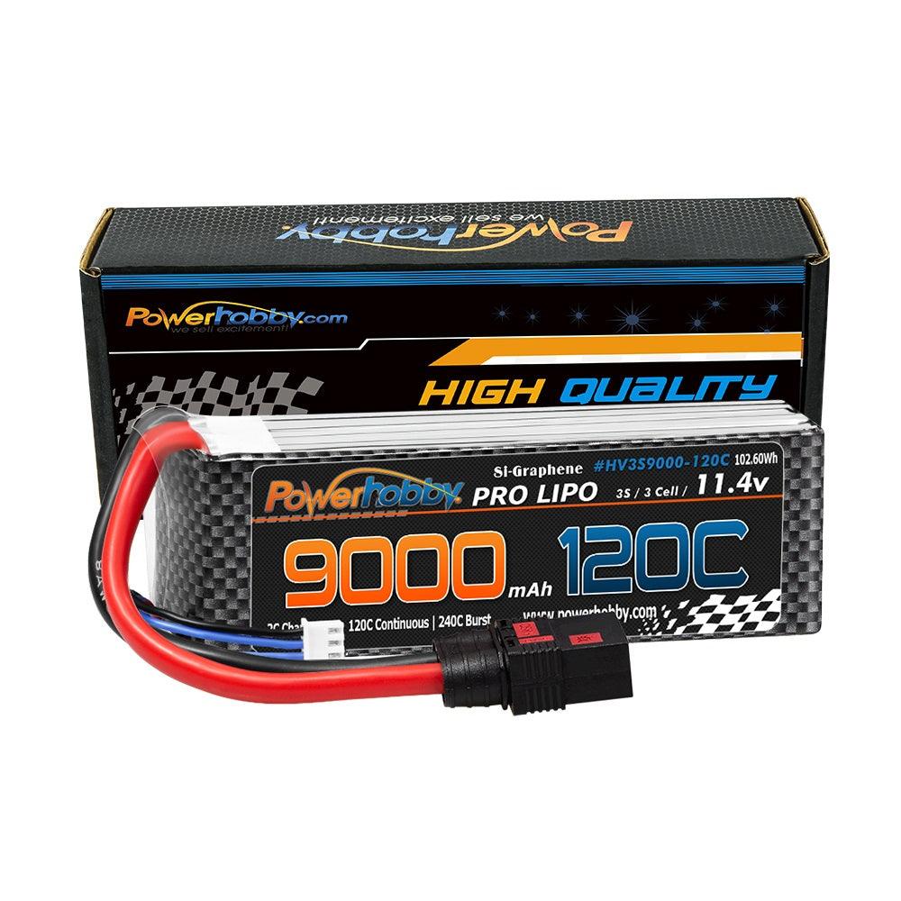 Powerhobby 3S 11.4V 9000mah 120C GRAPHENE + HV Lipo Battery w QS8 Plug 8AWG Wire - PowerHobby