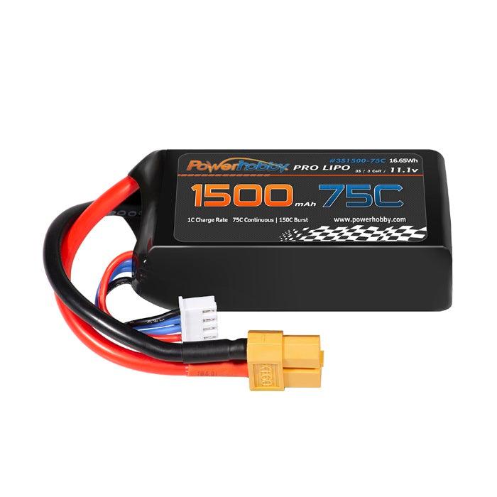 Powerhobby 3S 11.1V 1500mah 75C Lipo Battery w XT60 Plug - PowerHobby