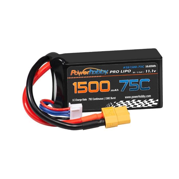 Powerhobby 3S 11.1V 1500mah 75C Lipo Battery w XT60 Plug - PowerHobby