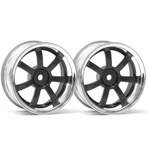 HPI Racing 3322 Rays Gram Lghts 57S-PRO Chrome/Black 3mm Offset Wheels Sprint 2 - PowerHobby