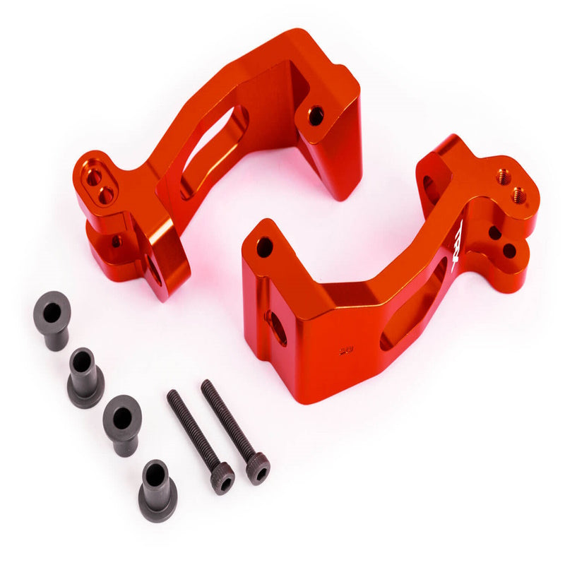 Traxxas 9532R Caster Blocks C-Hubs 6061-T6 Aluminum Red-Anodized SLEDGE TRA1 - PowerHobby