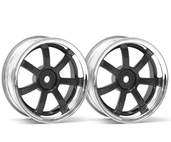 HPI Racing Rays Gram Lghts 57S-PRO Chrome/Black 9mm Offset Wheels Sprint 2 - PowerHobby