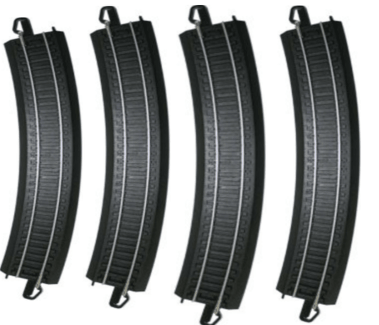 Bachmann 44480 HO Scale E-Z Train Track Black 18" Radius Curved 6 pcs - PowerHobby