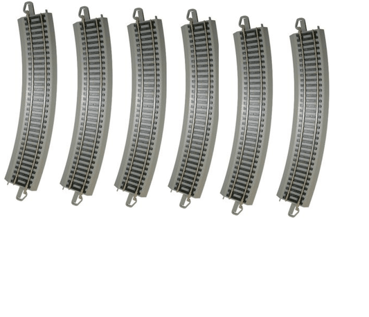 Bachmann 44580 HO Scale E-Z Train Track Silver/Gray 18" Radius Curved 24 pcs - PowerHobby