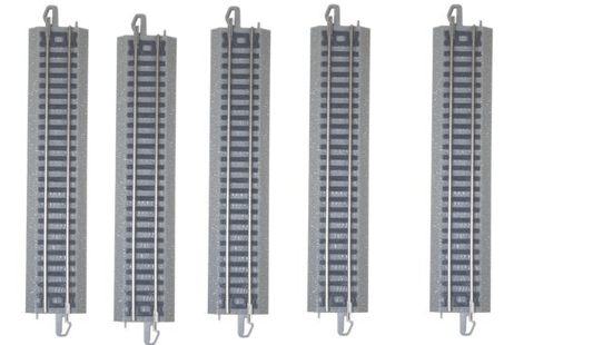 Bachmann 44881 N Scale E-Z Train Track Silver/Gray 5" Straight Track - PowerHobby