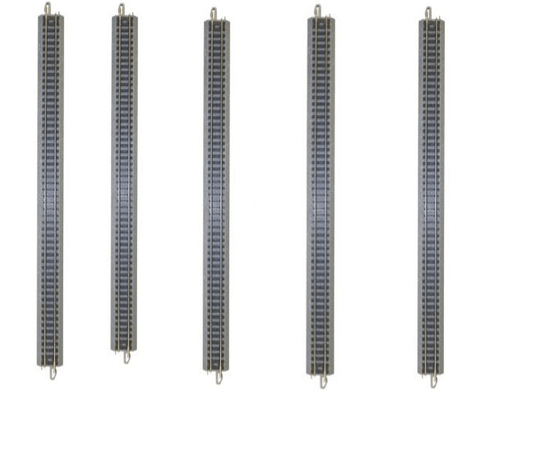 Bachmann 44882 N Scale E-Z Train Track Silver/Gray 10" Straight Track 50pcs - PowerHobby