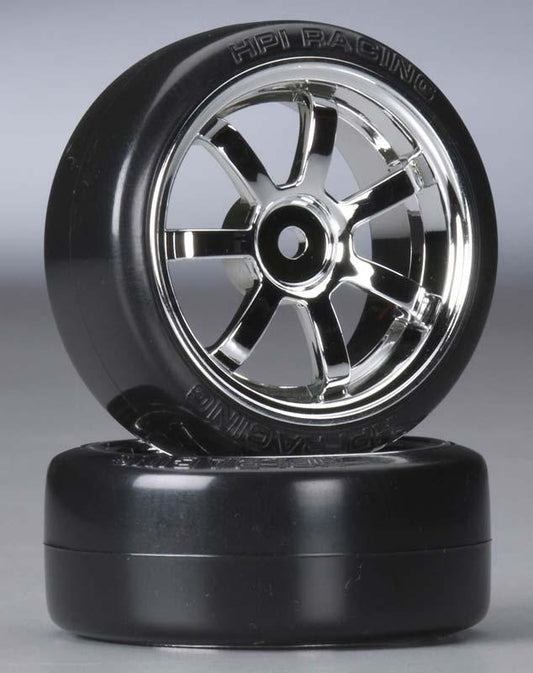 HPI 4739 T-Drift / Rays 57S Pro Wheel 26mm Chrome (2) Mounted Sprint 2 Nitro E10 - PowerHobby