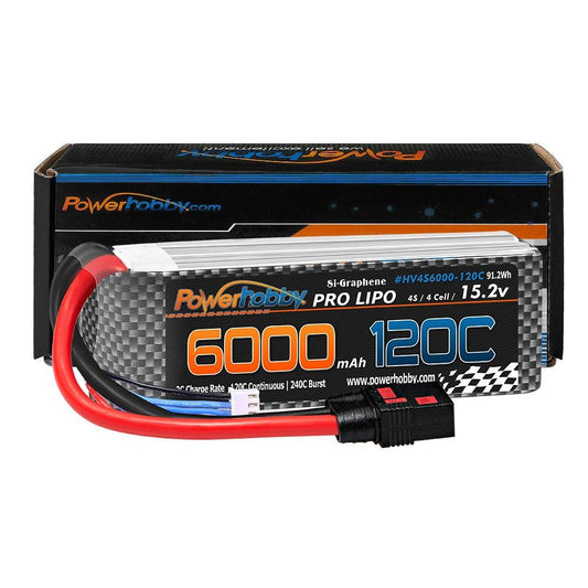 Powerhobby 4s 15.2v 6000MAH 120C Graphene + HV Lipo Battery QS8 Plug 8AWG Wire - PowerHobby