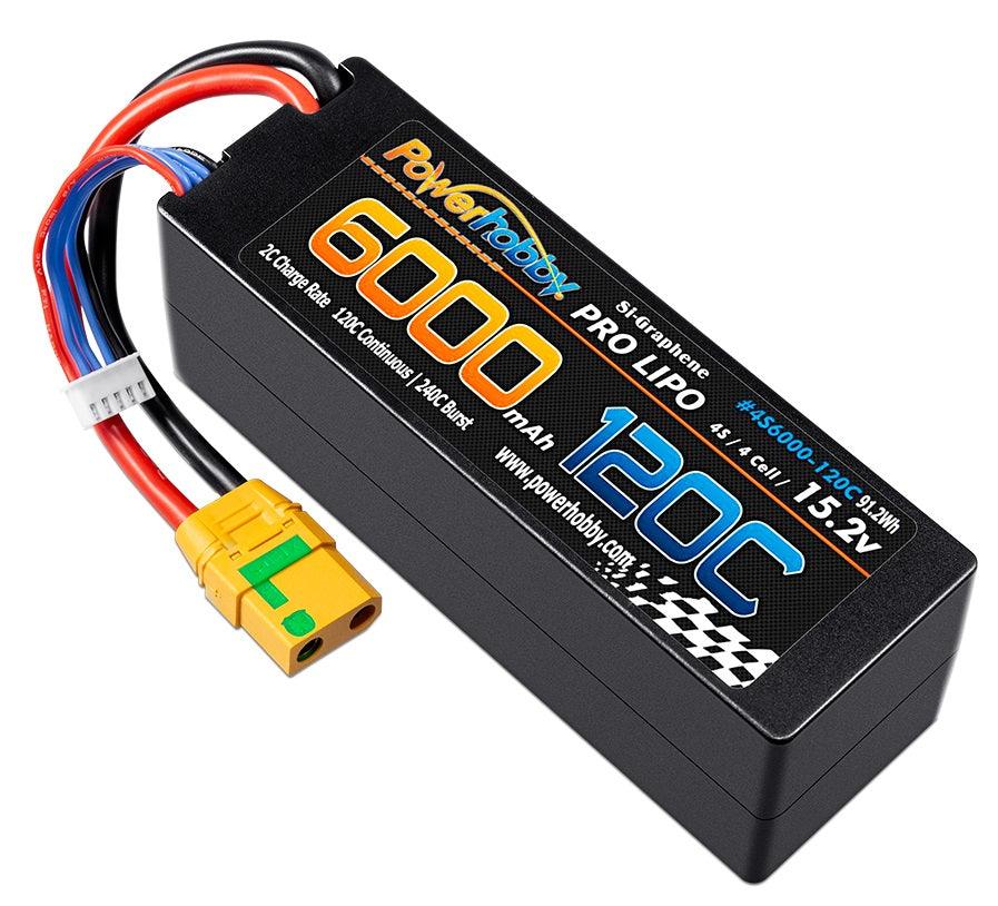 Powerhobby 4s 15.2v 6000MAH 120C Graphene + HV Lipo Battery XT90 Plug Hard Case - PowerHobby