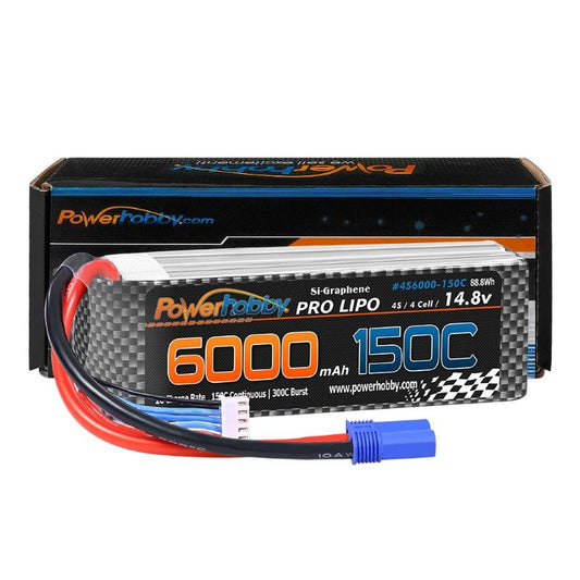 Powerhobby XTREME 4S 14.8V 6000mah 150c-300C Lipo Battery W EC5 Plug 4-Cell - PowerHobby