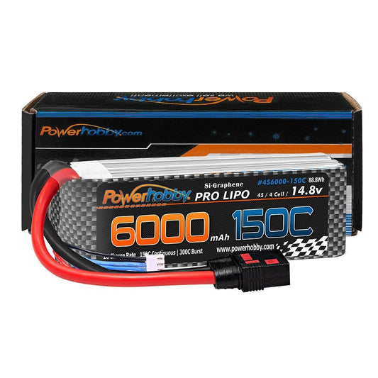 Powerhobby XTREME 4S 14.8V 6000mah 150C-300C Lipo Battery W QS8 Plug 8AWG - PowerHobby