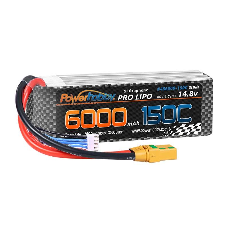 Powerhobby XTREME 4S 14.8V 6000mah 150c-300C Lipo Battery W XT90 4-Cell - PowerHobby