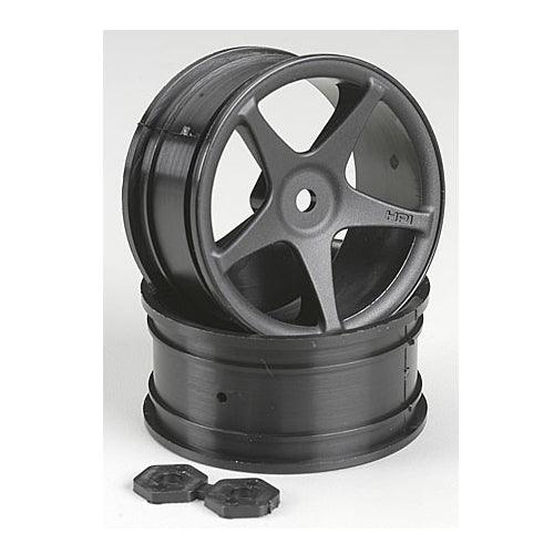 HPI Racing 3696 Super Star 5-Spoke 26mm Wheel Black (2) Sprint 2 / Nitro 3 - PowerHobby