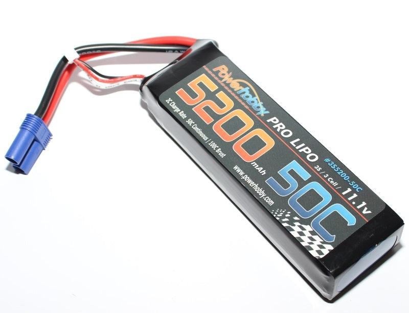 PowerHobby 3S 11.1V 5200mAh 50C Lipo Battery Pack w EC5 Plug 3-Cell - PowerHobby