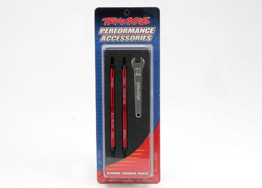 Traxxas 5338R Lightweight Aluminum Turnbuckle Red Revo Summit E-Revo (2) - PowerHobby