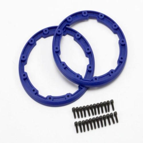 Traxxas 5666 Sidewall Protector Beadlock Style Blue (2) - PowerHobby