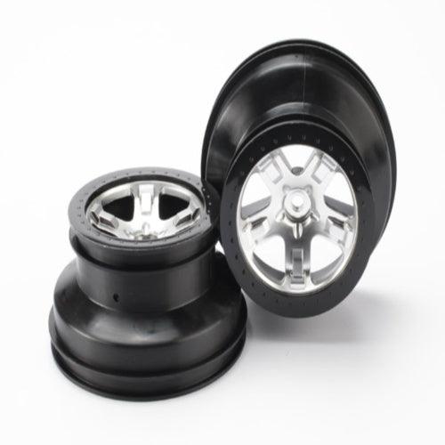 Traxxas 5872X SCT Front/Rear Wheel Black Chrome Beadlock (2) Slash - PowerHobby