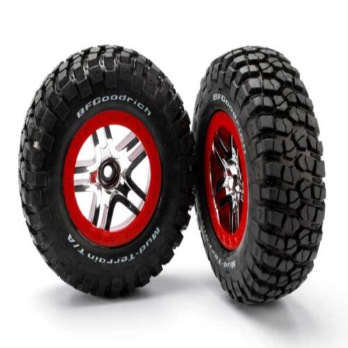 Traxxas 5877R Mounted BFGoodrich Mud TA Tires/Wheels (2) Slash F-150 - PowerHobby