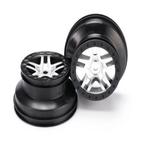 Traxxas 5974 SCT Front/Rear Split-Spoke Wheel Black (2) Slayer - PowerHobby