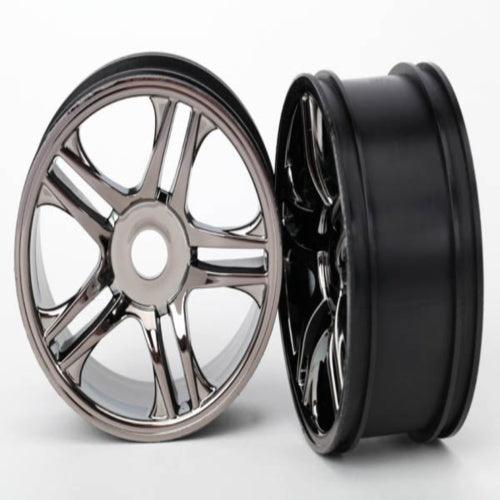 Traxxas 6476 Wheels Black Chrome Rear XO-1 (2) - PowerHobby