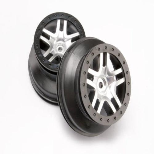 Traxxas 6872 SCT Split-Spoke Wheels Chrome Slash Slayer Ford HPI Blitz (2) - PowerHobby