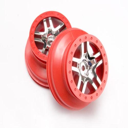 Traxxas 6872A Wheels SCT Split-Spoke Chrome Slash Slayer Ford F-150 - PowerHobby