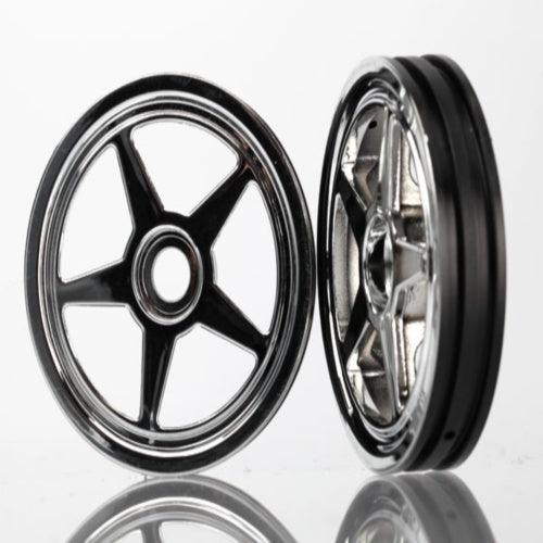 Traxxas 6974 Wheels 5-Spoke Chrome Front (2) Funny Car - PowerHobby