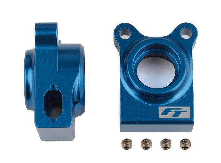 Associated 92270 RC10B74.1 Factory Team Rear Hubs, Blue Aluminum - PowerHobby