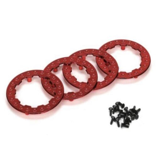 Team Losi LOSB7020 Beadlock Rings Red: XXXSCT/SCBE/XXX-SCT/SCTE (4) - PowerHobby