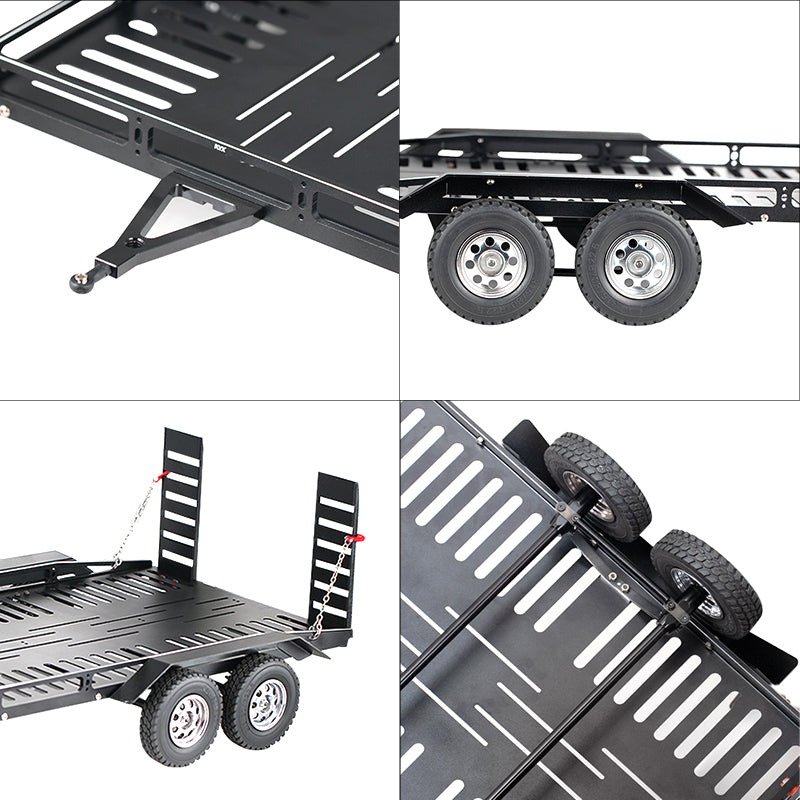 Powerhobby 1/10 CNC Machined Dual Axle Scale Truck Trailer Crawler Black - PowerHobby