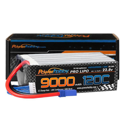 Powerhobby 6S 22.8V 9000mah 120C GRAPHENE + HV Lipo Battery w EC5 Plug - PowerHobby