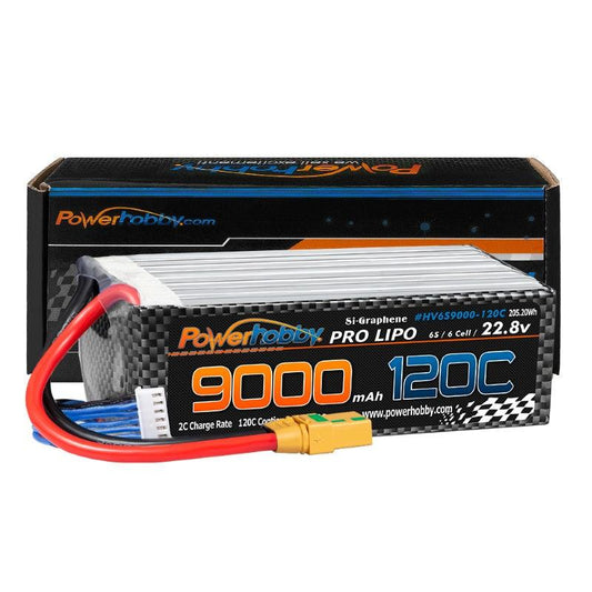 Powerhobby 6S 22.8V 9000mah 120C GRAPHENE + HV Lipo Battery w XT90 Plug - PowerHobby