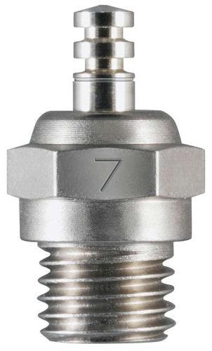 O.S. 71607100 #7 Glow Plug Medium Hot Air For 2-Stroke Engines - PowerHobby