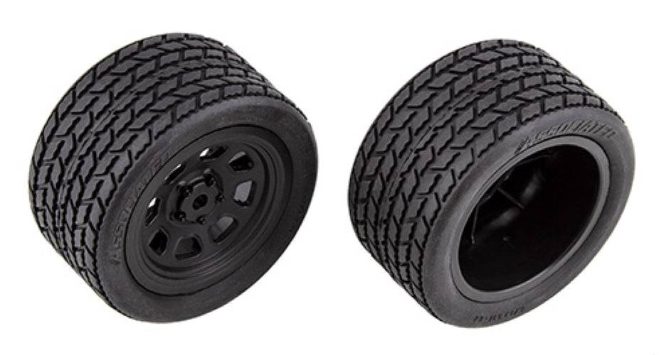 Team Associated 71195 Rear Wheels w/Street Stock Tires Mounted SR10 - PowerHobby